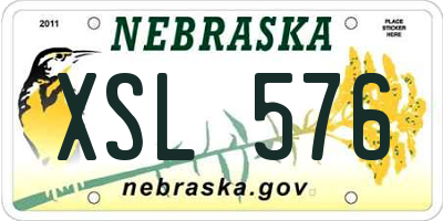 NE license plate XSL576
