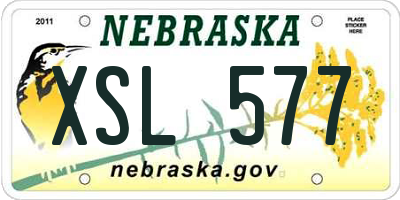 NE license plate XSL577