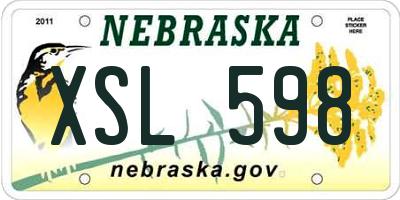 NE license plate XSL598