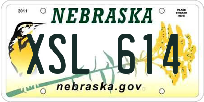 NE license plate XSL614