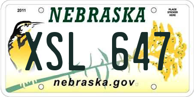 NE license plate XSL647