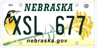 NE license plate XSL677