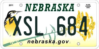 NE license plate XSL684