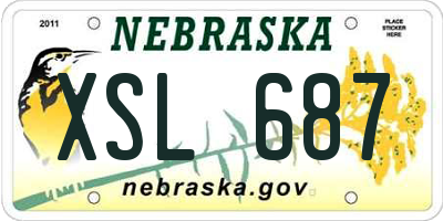 NE license plate XSL687