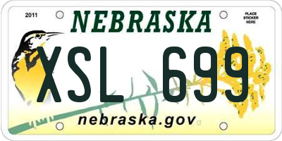 NE license plate XSL699