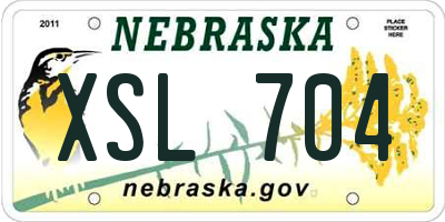 NE license plate XSL704