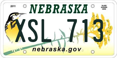 NE license plate XSL713