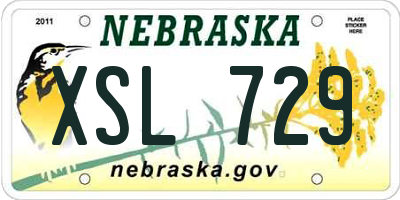NE license plate XSL729
