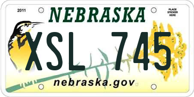 NE license plate XSL745