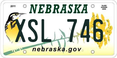 NE license plate XSL746