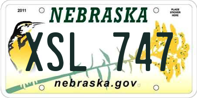 NE license plate XSL747