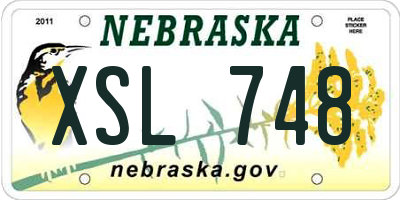 NE license plate XSL748