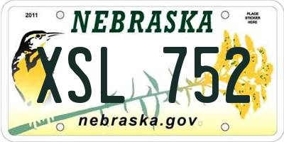 NE license plate XSL752