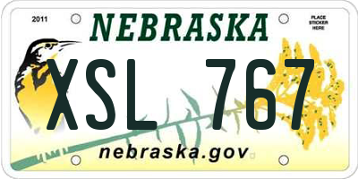 NE license plate XSL767