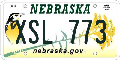 NE license plate XSL773
