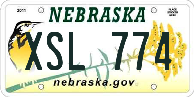 NE license plate XSL774