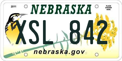 NE license plate XSL842