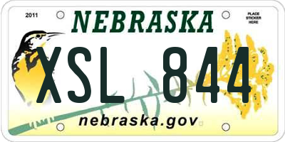 NE license plate XSL844