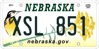 NE license plate XSL851