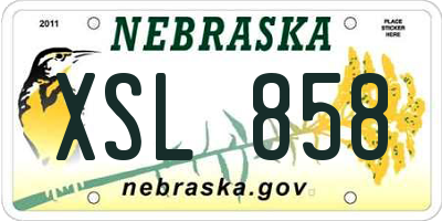 NE license plate XSL858
