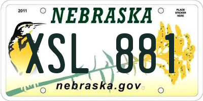 NE license plate XSL881