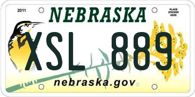 NE license plate XSL889