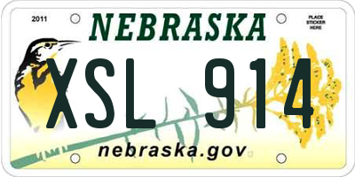 NE license plate XSL914