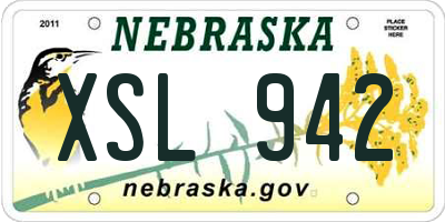NE license plate XSL942
