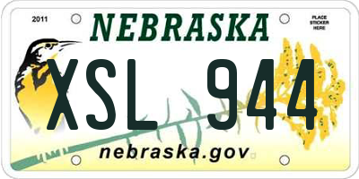 NE license plate XSL944