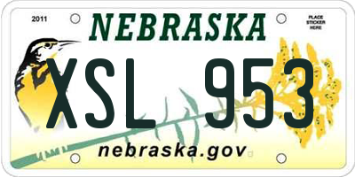 NE license plate XSL953