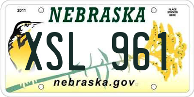 NE license plate XSL961