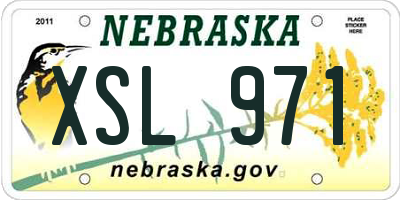 NE license plate XSL971