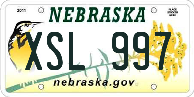 NE license plate XSL997