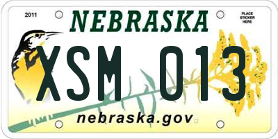NE license plate XSM013
