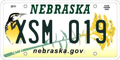 NE license plate XSM019