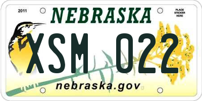 NE license plate XSM022