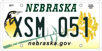 NE license plate XSM051