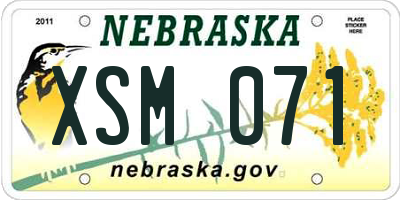 NE license plate XSM071