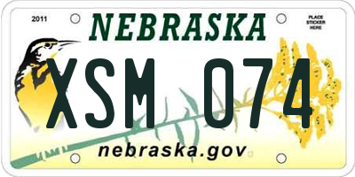 NE license plate XSM074