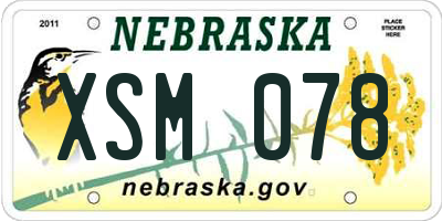 NE license plate XSM078