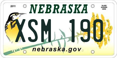 NE license plate XSM190