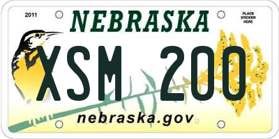 NE license plate XSM200