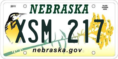 NE license plate XSM217