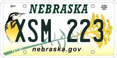NE license plate XSM223