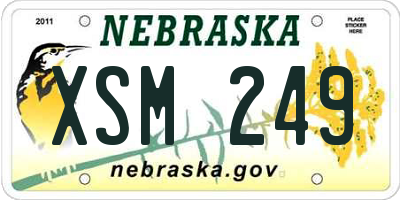 NE license plate XSM249