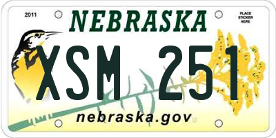 NE license plate XSM251