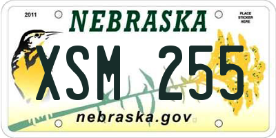 NE license plate XSM255
