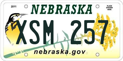 NE license plate XSM257