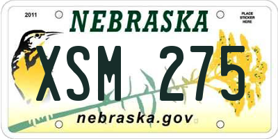 NE license plate XSM275