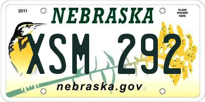 NE license plate XSM292